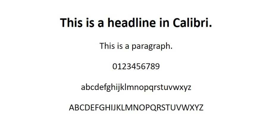 calibri font web safe