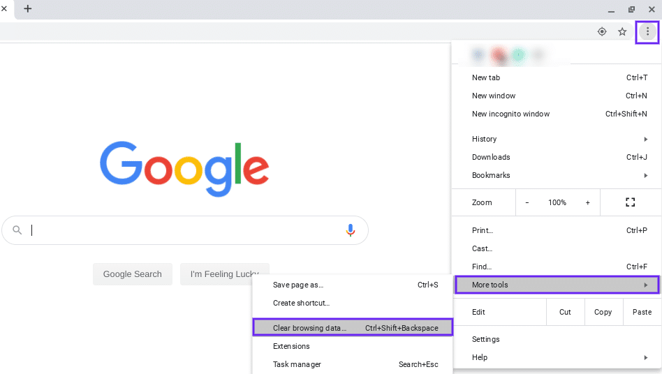 how to make google chrome clear cache for one site