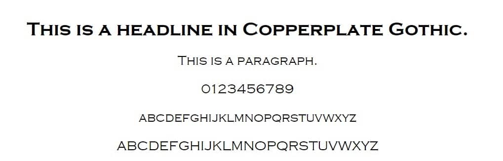 copperplate gothic