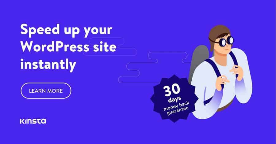 Accélérez votre site WordPress instantanément avec les solutions d'hébergement WordPress les plus rapides de Kinsta. Essayez dès aujourd'hui avec une garantie de remboursement de 30 jours