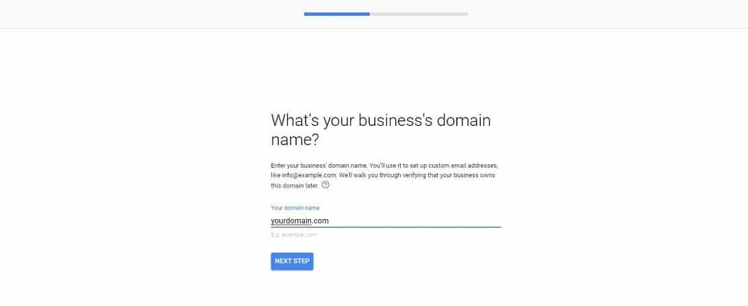 Google Workspace enter domain