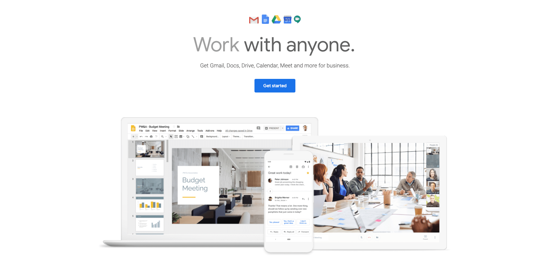 Google Workspace landing page