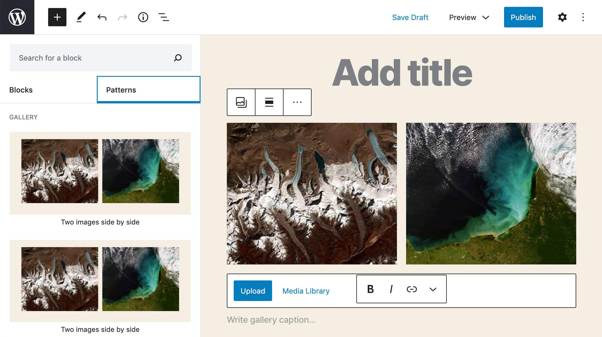 The Gallery Pattern in WordPress 5.5