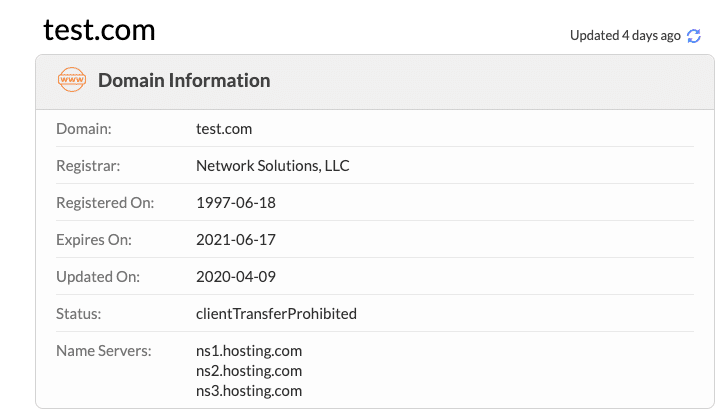 Check which nameserver your website is using with Whois.