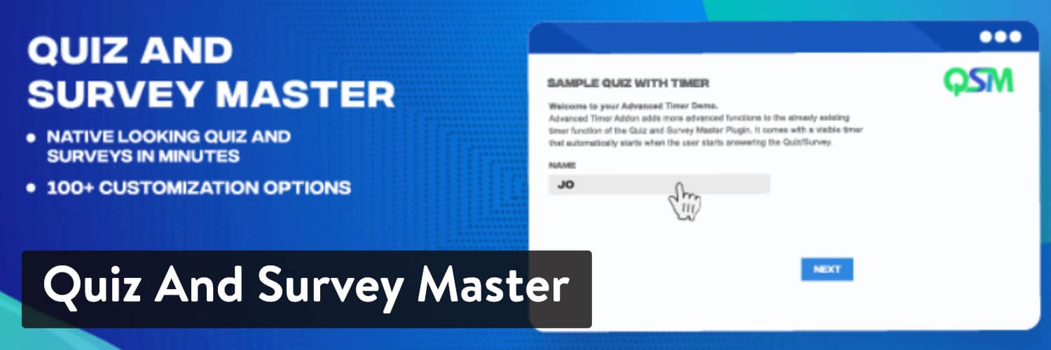 WordPressプラグインQuiz And Survey Master