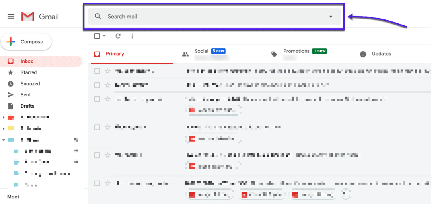 Utilisation des commandes de recherche dans Gmail