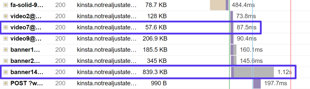 http verzoeken in gtmetrix