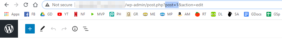 Encontrar la identificación de un post de WordPress comprobando su URL.
