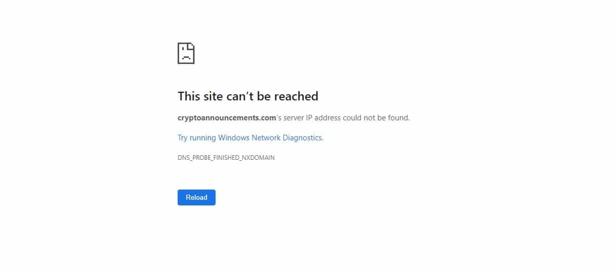 Error de la sonda DNS del dominio aparcado