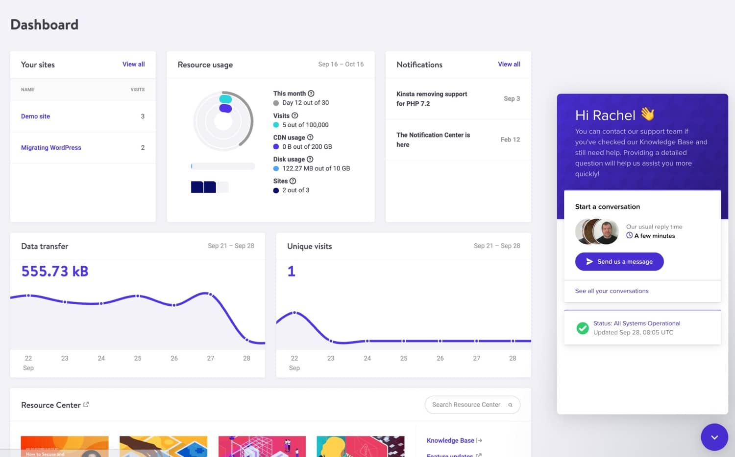 Raising a support ticket via MyKinsta