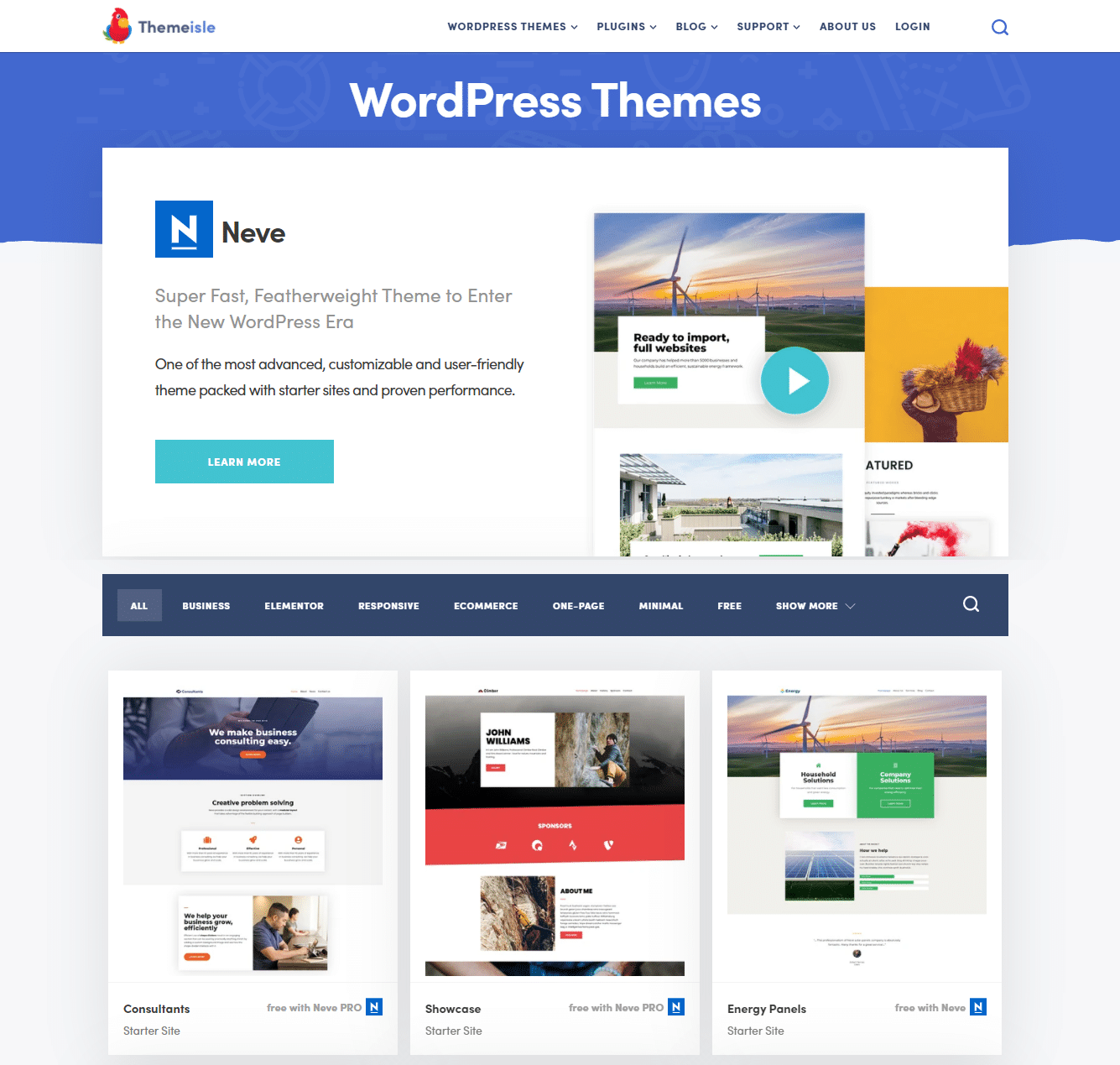 Eine Sammlung von Premium-Themes von ThemeIsle.