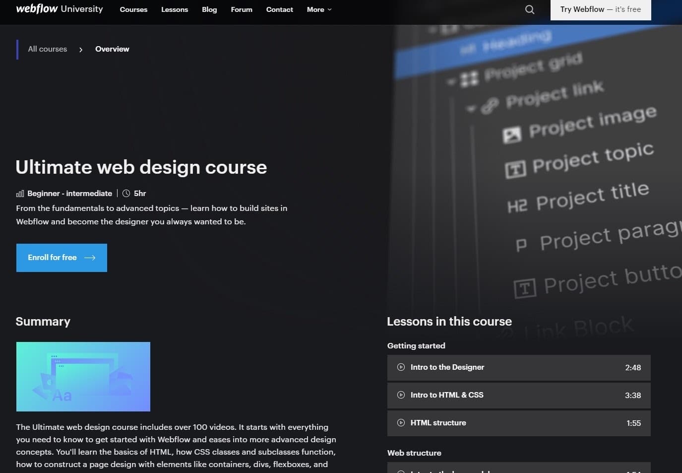 Corso di web design di WebFlow University