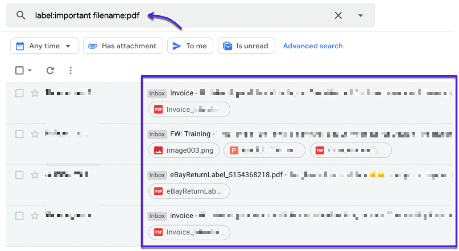 Come visualizzare file specifici nella casella di posta di Gmail