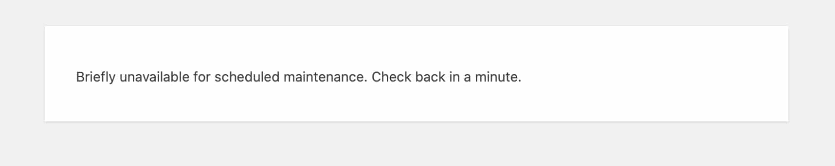 Default WordPress Maintenance screen