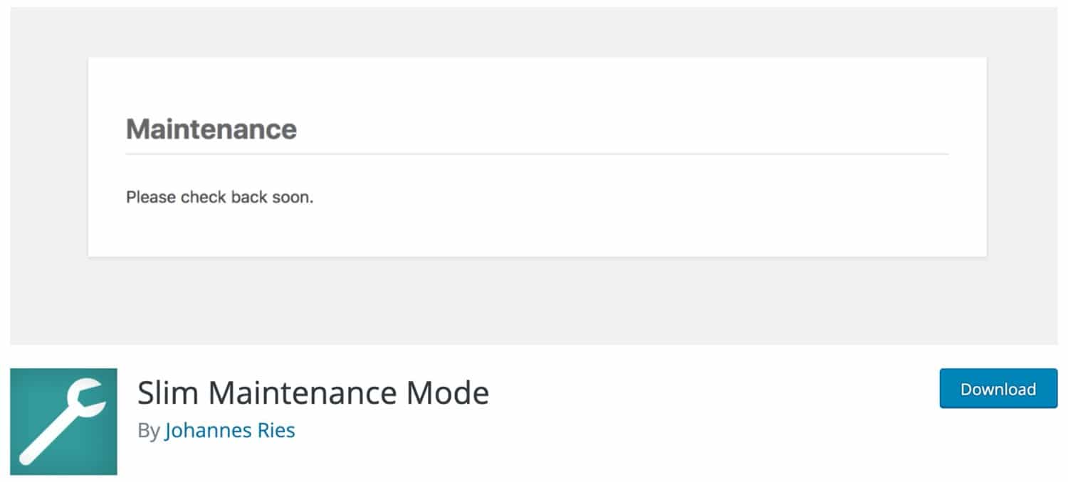 Modo de Manutenção Slim