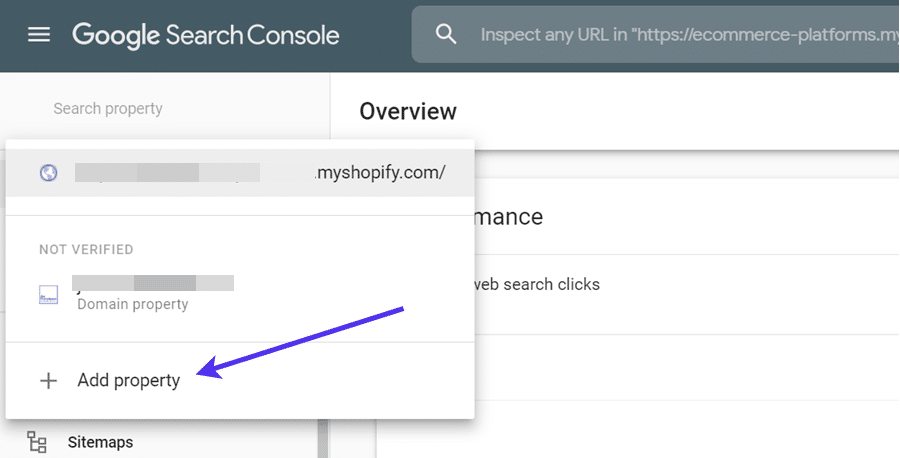 Adicionando um imóvel no Google Search Console