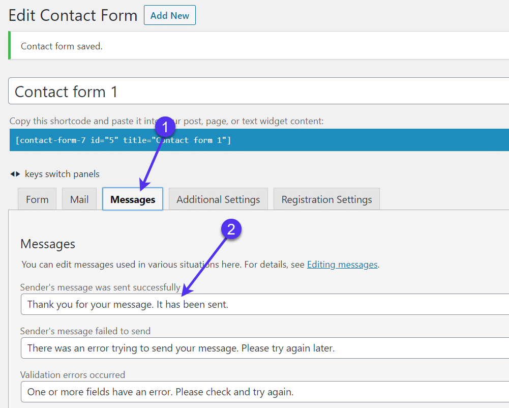 Mensagens de ajuste no Contact Form 7