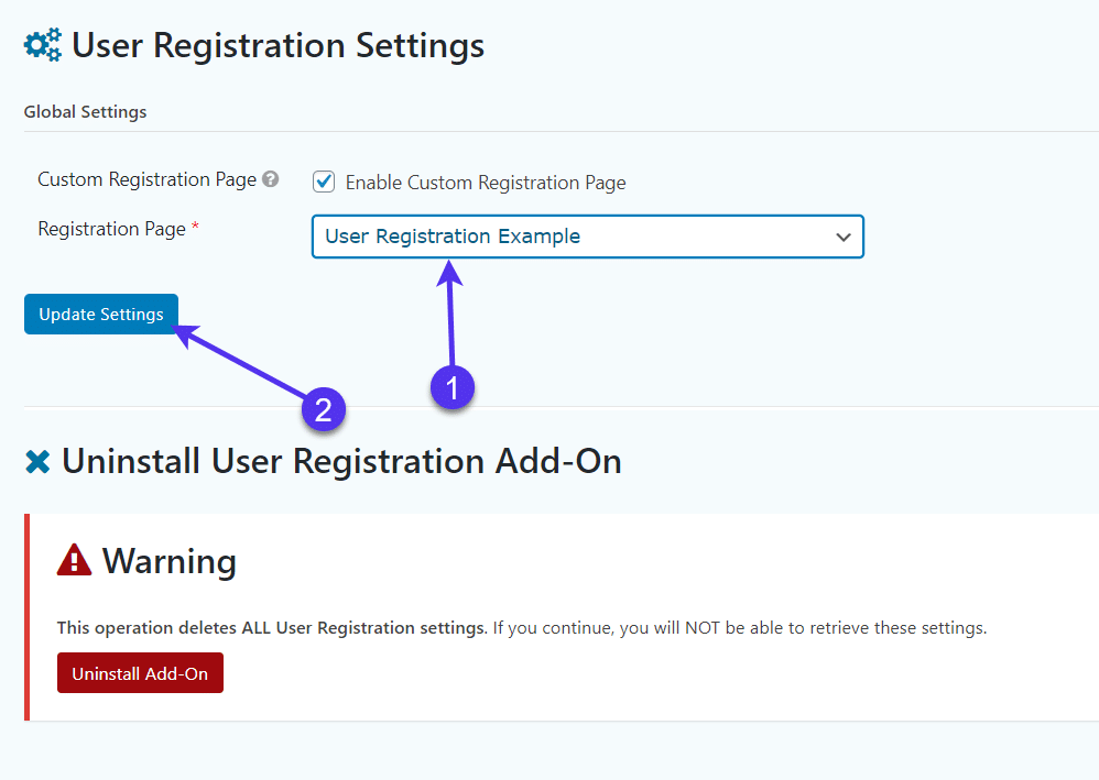 Voorbeeld van gebruikersregistratie