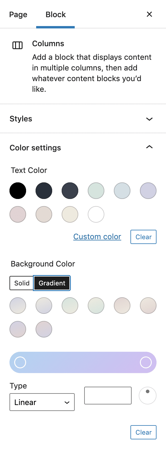 color gradients