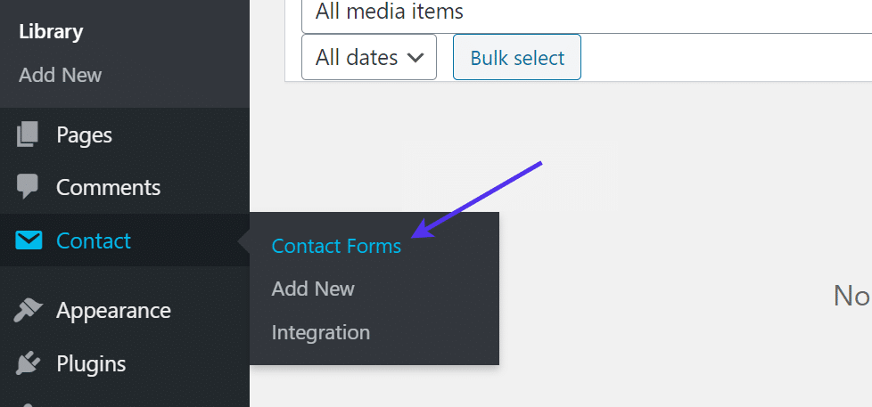 contact forms button