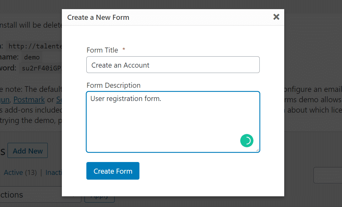 Ajouter un titre et une description à votre formulaire