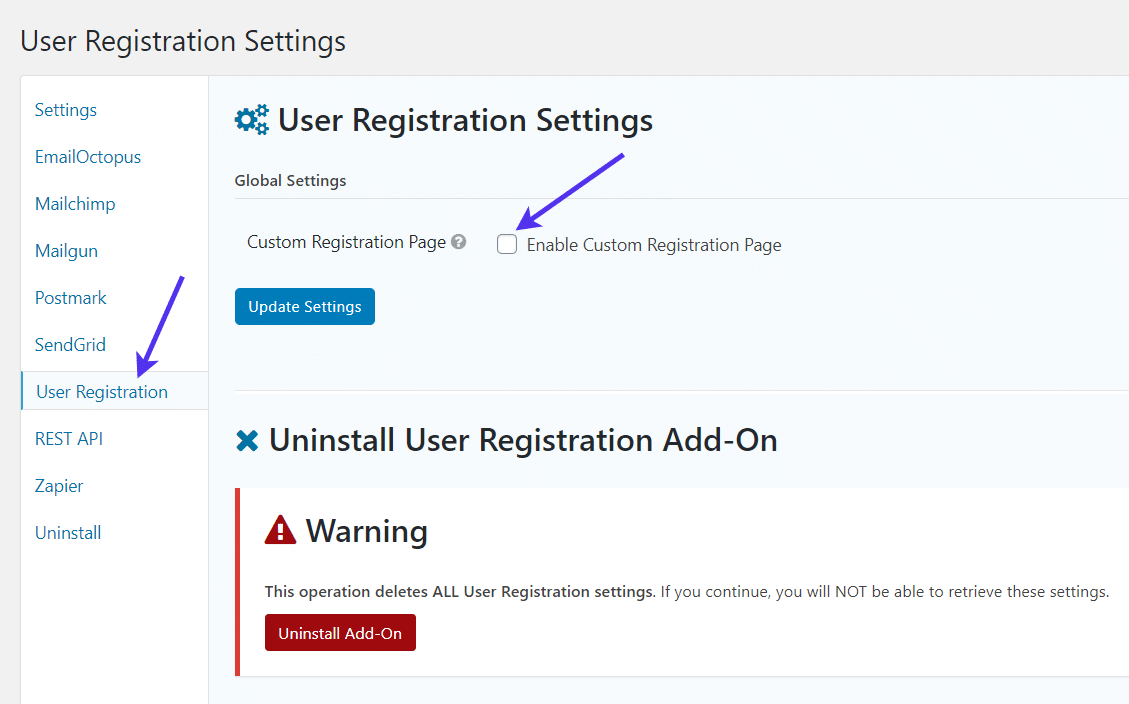 enable custom reg