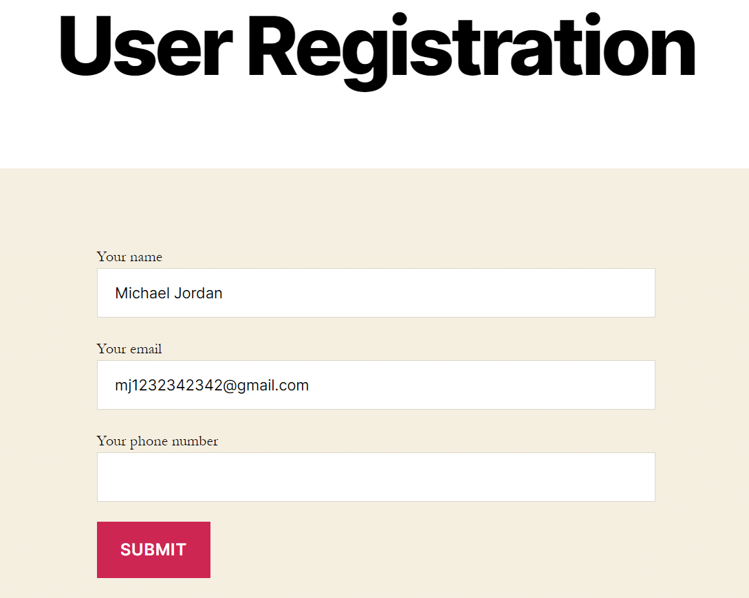 Test del modulo di registrazione