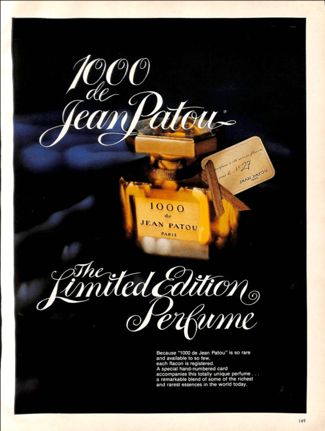 1976年「Jean Patou 1000」の広告（画像出典：eBay）