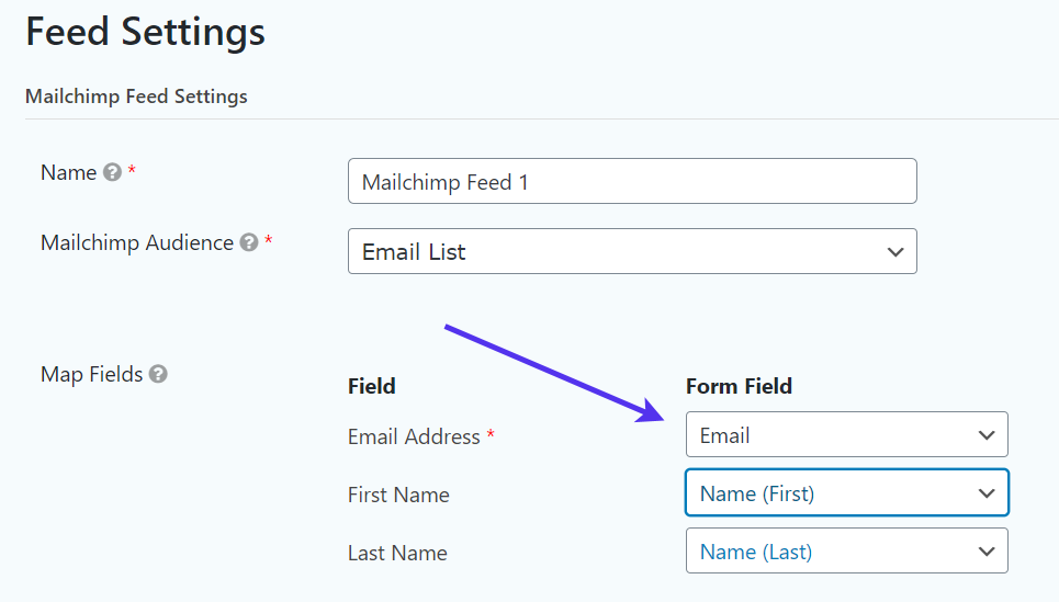 map fields for WordPress Registration Form