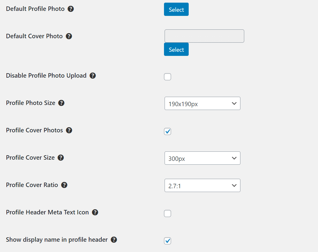 more settings for WordPress Registration Form