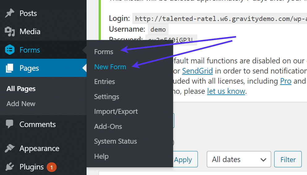 Creazione di un nuovo modulo di registrazione WordPress utilizzando Gravity Forms