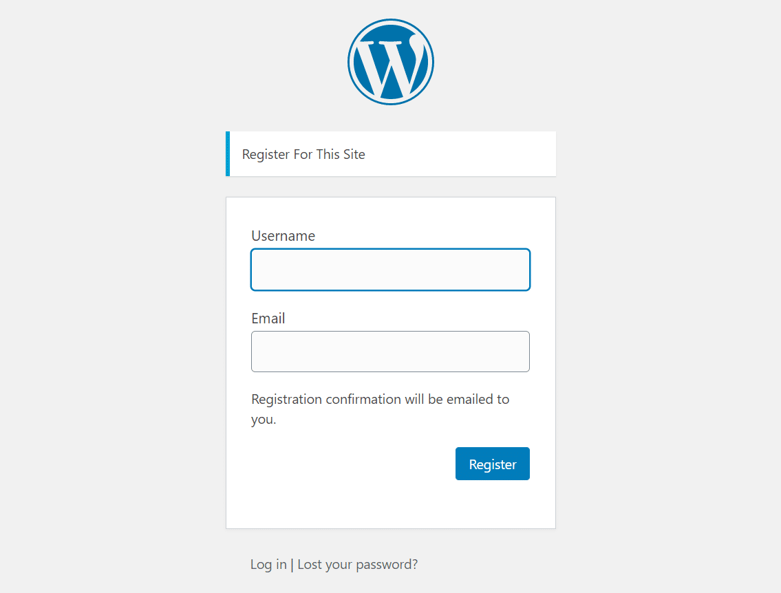 Beispiel für ein WordPress Registrierungsformular