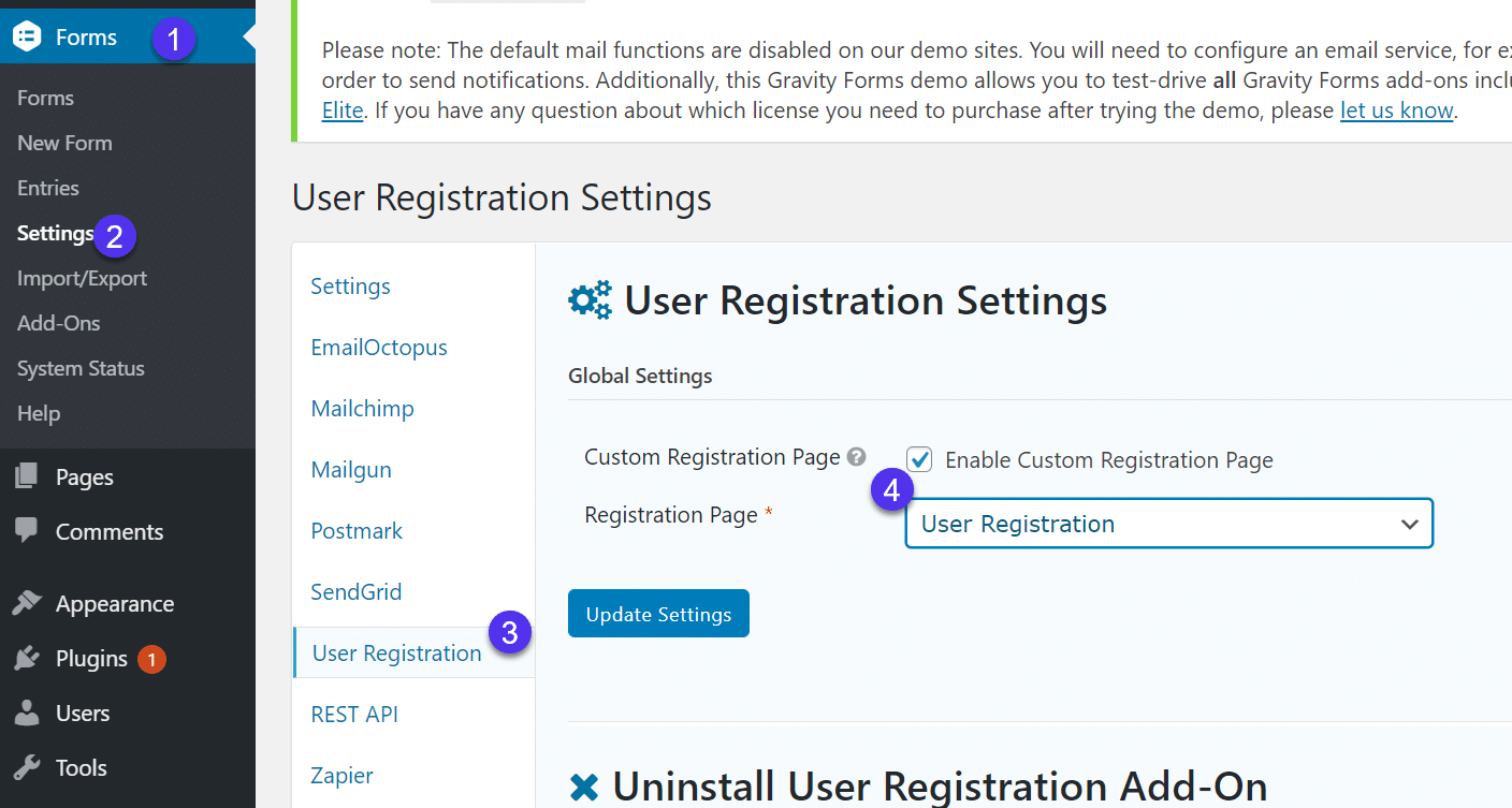 Selecteren van de juiste registratiepagina