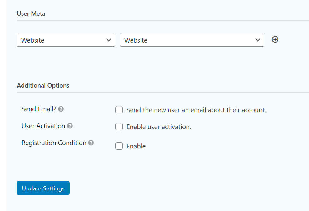 other options for WordPress Registration Form