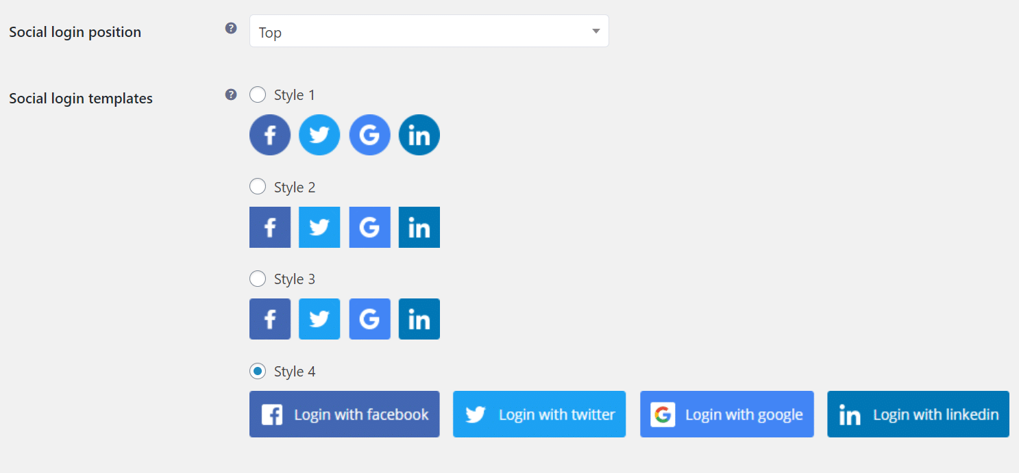 Sjablonen voor sociale logins