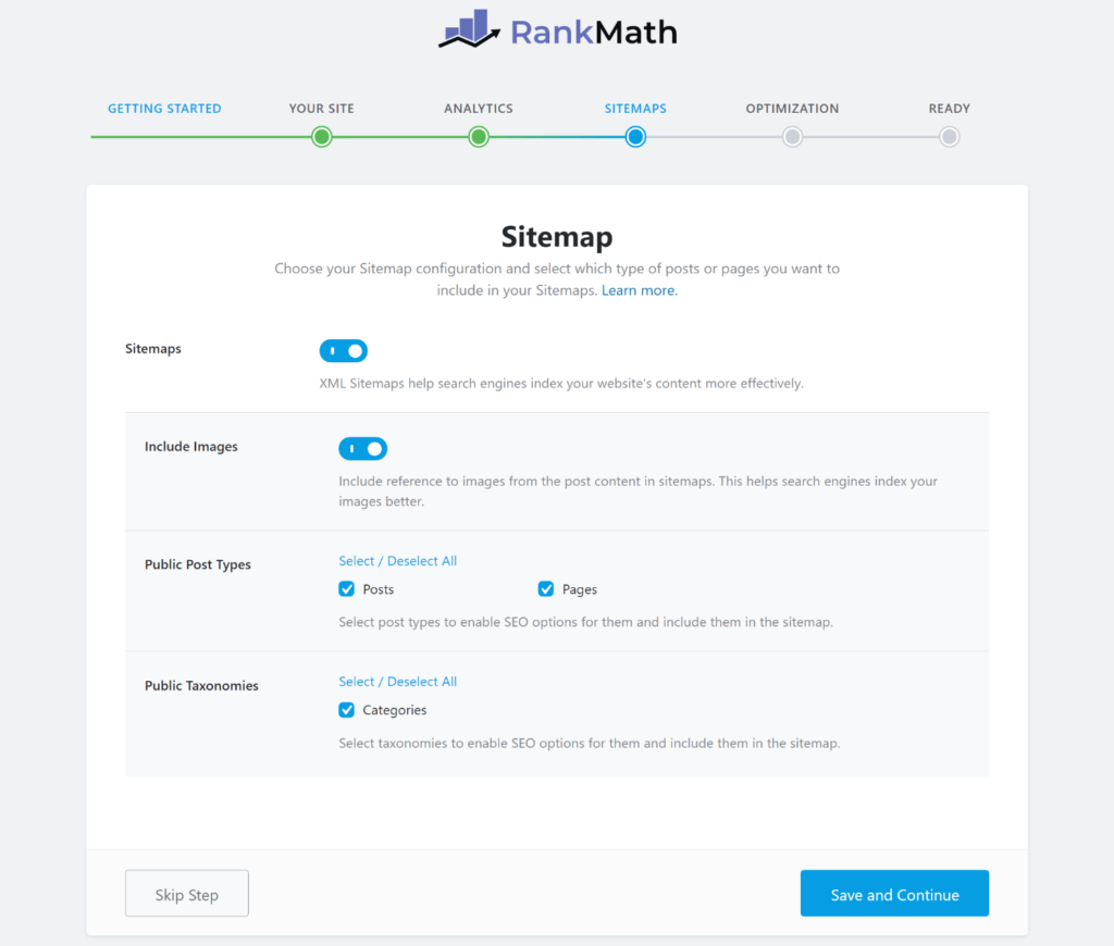 Usar el asistente de configuración para configurar las características