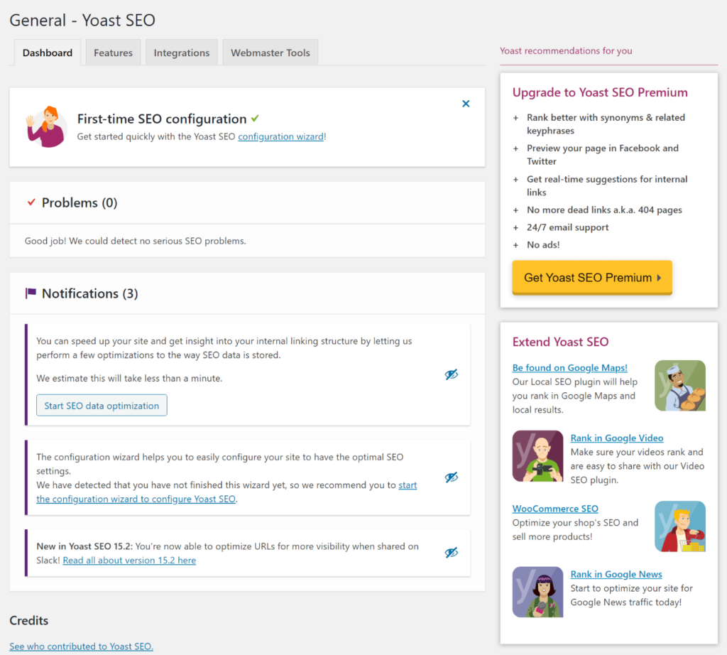 General settings in Yoast SEO