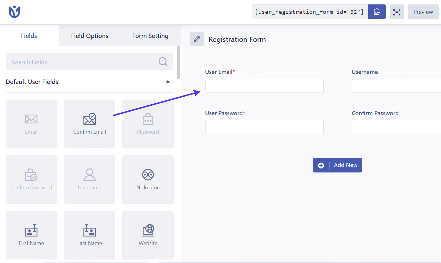 Añadir módulos para construir su formulario de registro