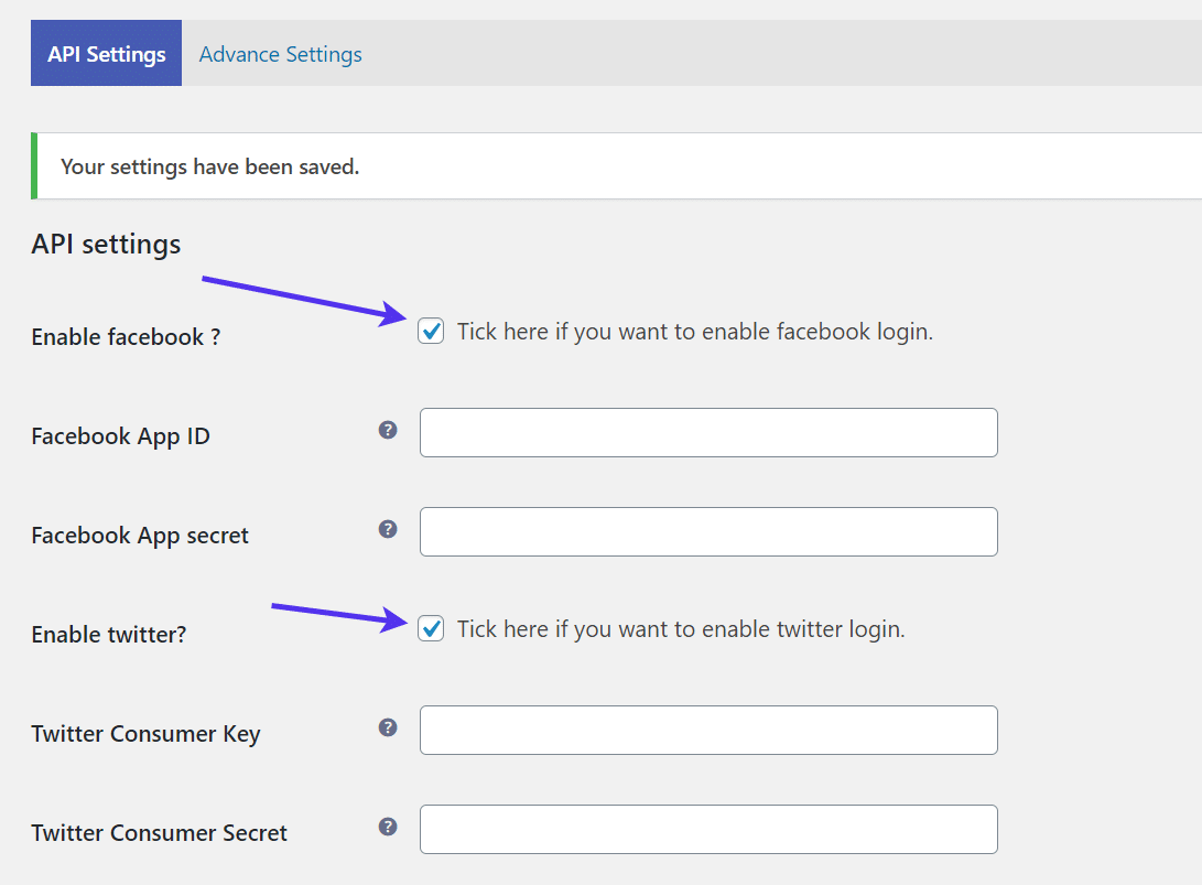 Aktivera sociala inloggningar