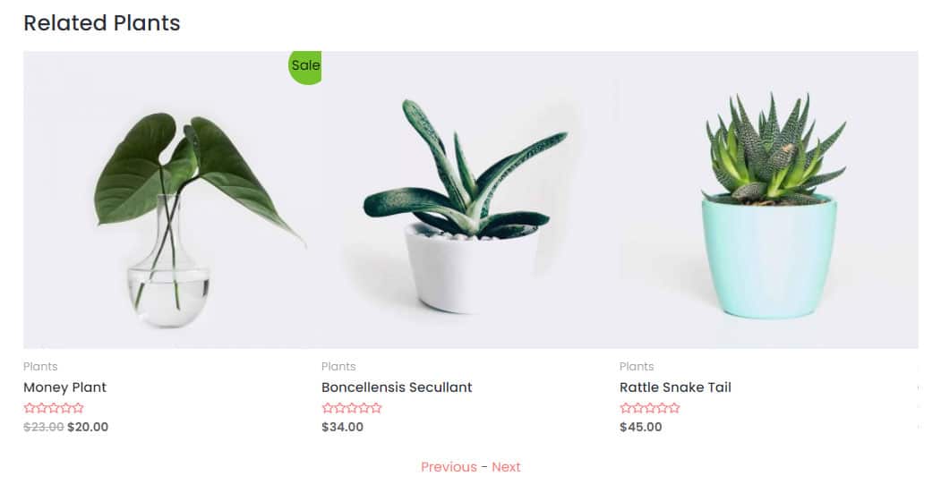 The ‘related products’ slider in a product page