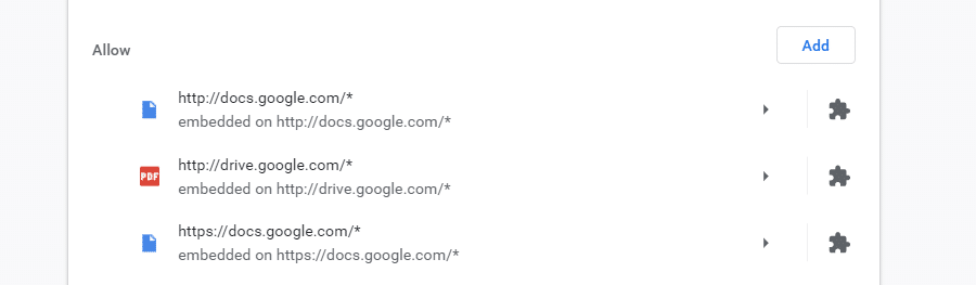 Liste blanche des sites web pour les notifications push dans Chrome