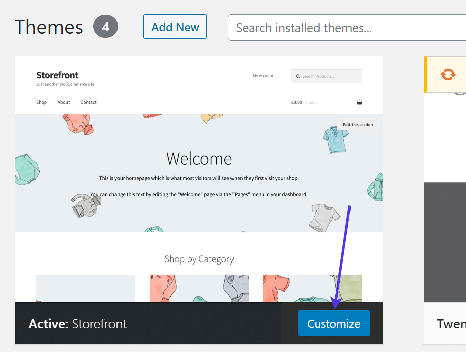 Personalizar el tema Storefront en WordPress.