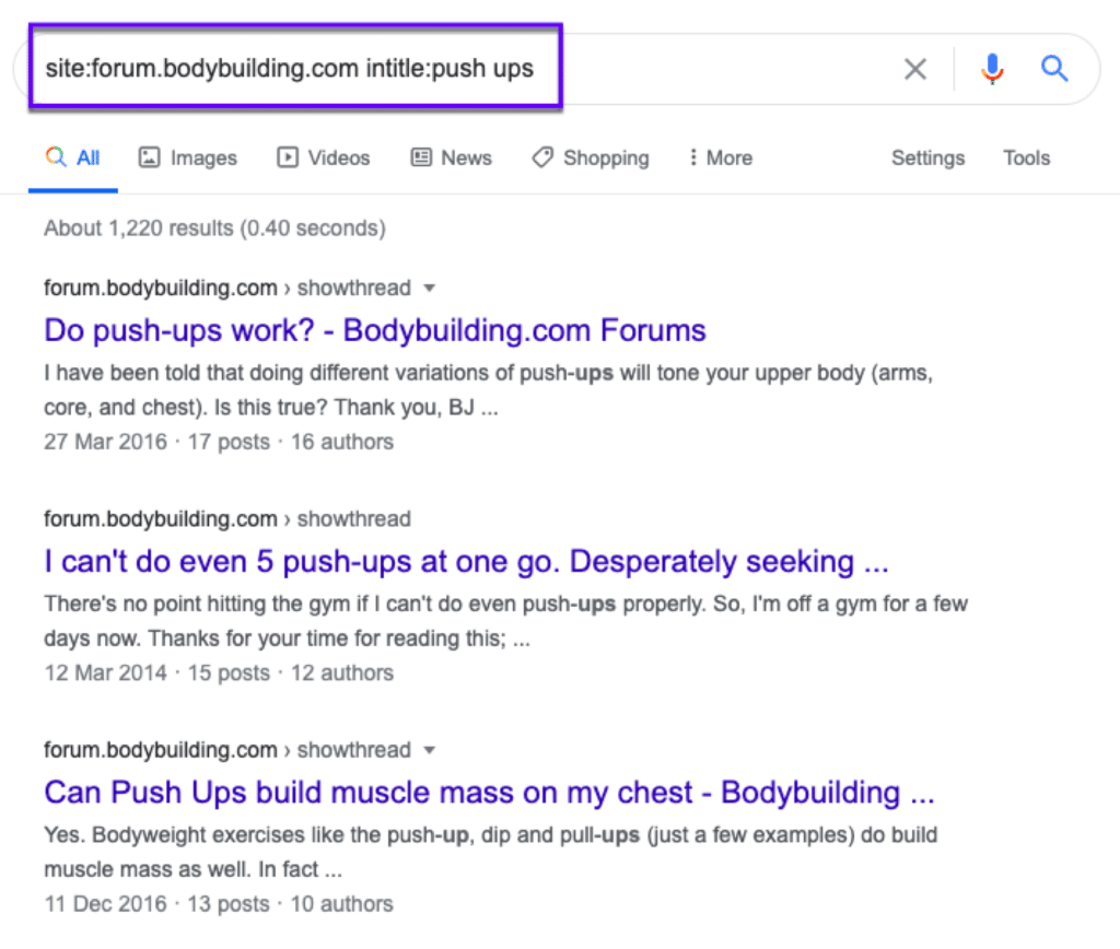 Using Google Search Operators to Find Relevant Forum Discussions