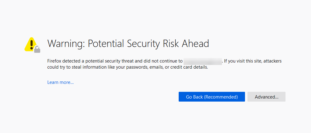 firefox security warning