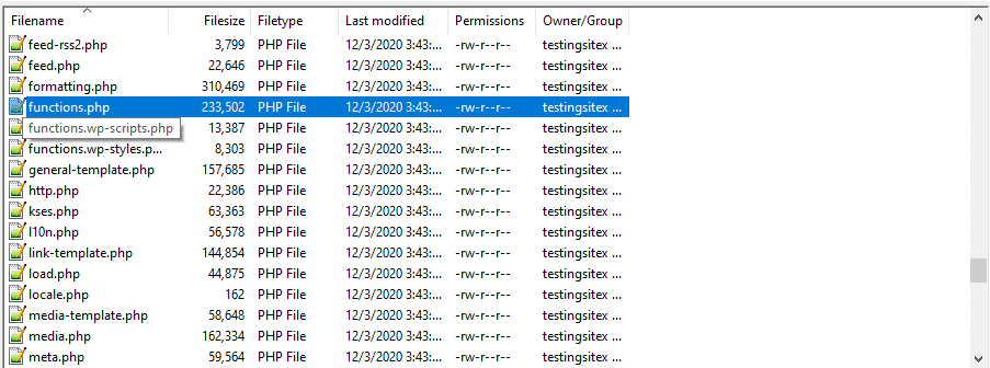 Le fichier functions.php contient des fonctionnalités supplémentaires du site web.