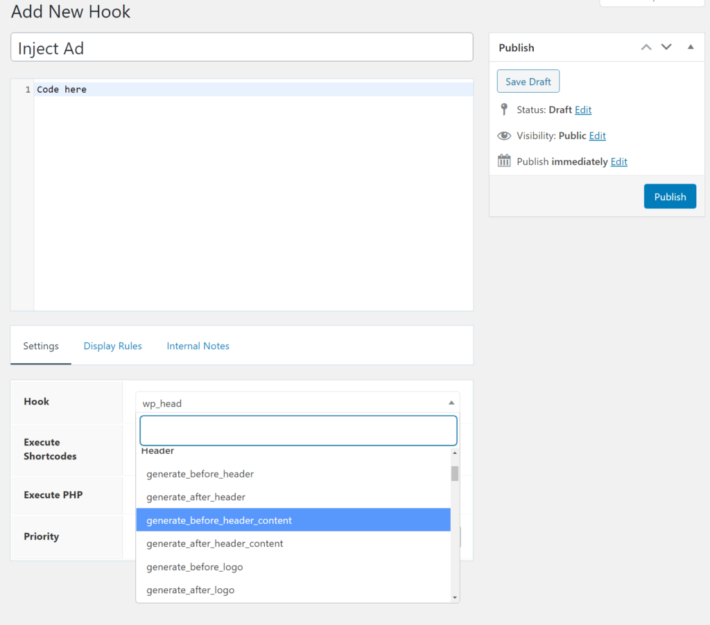 De GeneratePress Elements creator