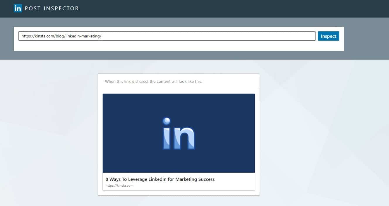 linknedin post inspector kinsta