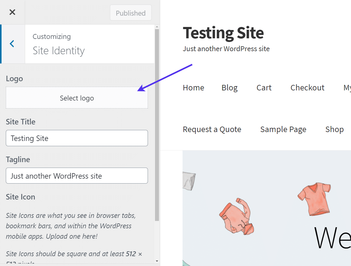 Upload et logo til dit WordPress-websted