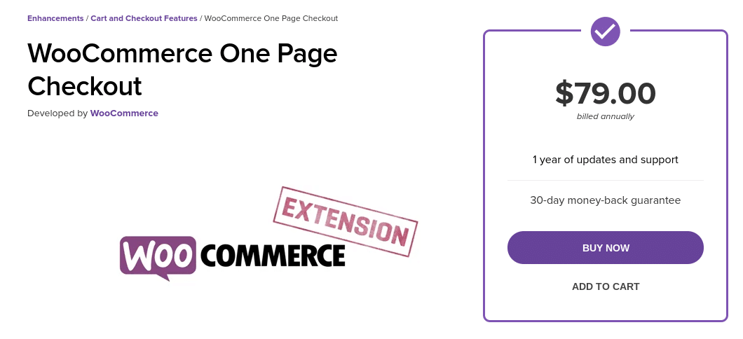 De WooCommerce One Page Checkout extensie
