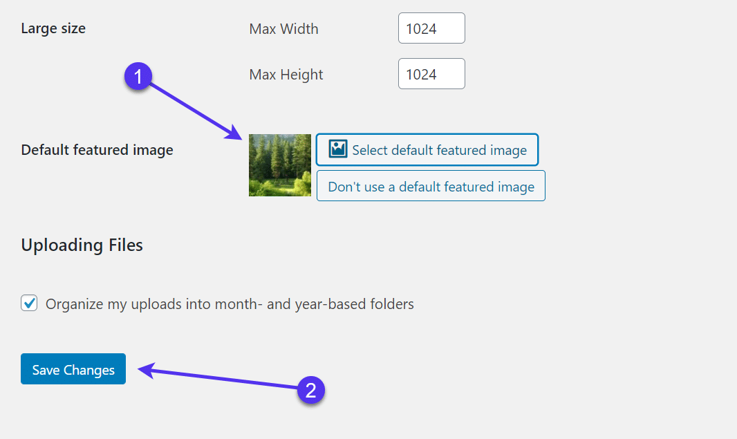 Set a default featured image